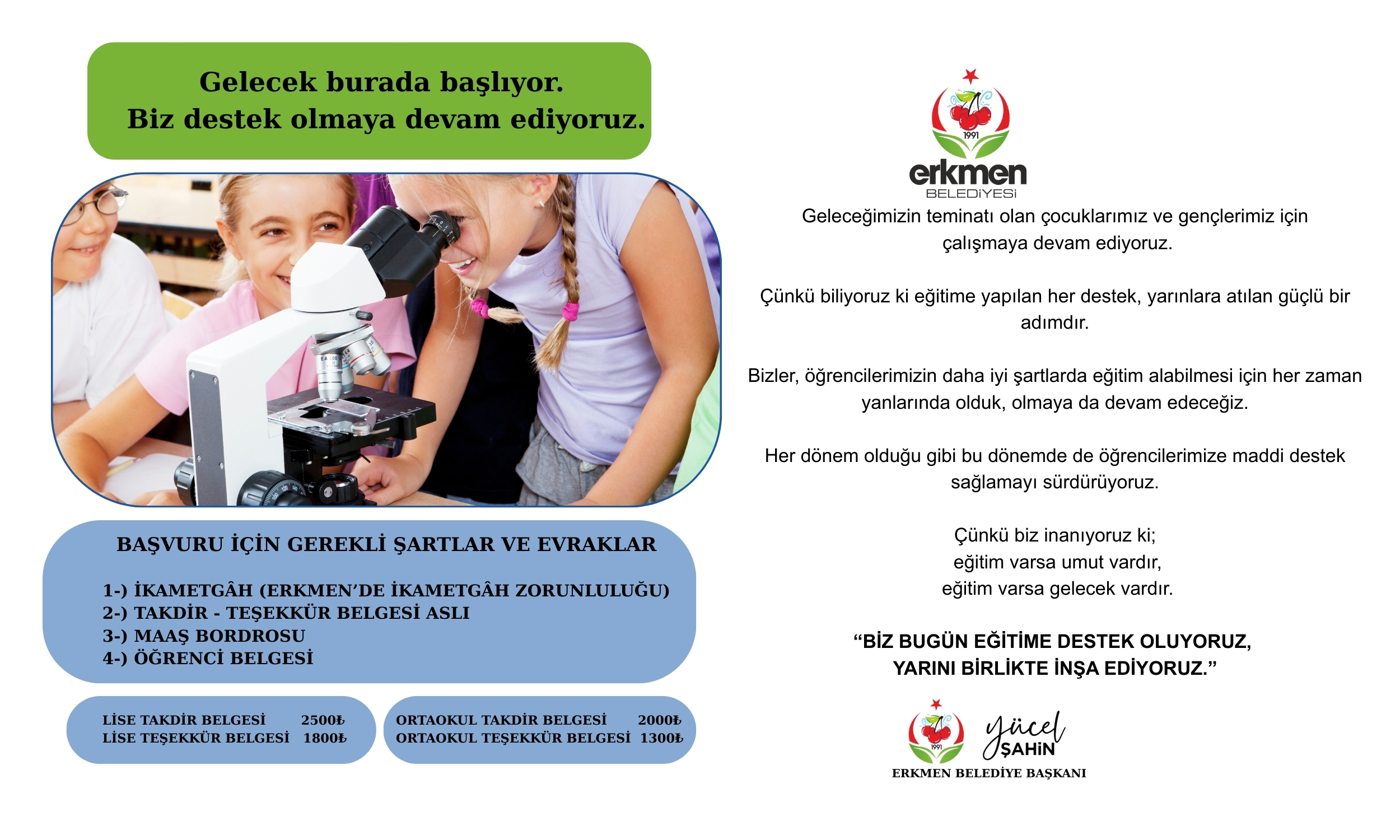 E��T�MDE DESTEK VERMEYE DEVAM ED�YORUZ