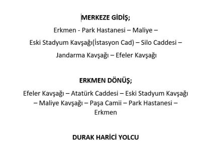 OTOBÜS GÜZERGAHI